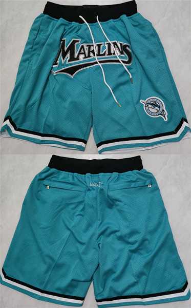 Men's Miami Marlins Blue Shorts (Run Small)-0
